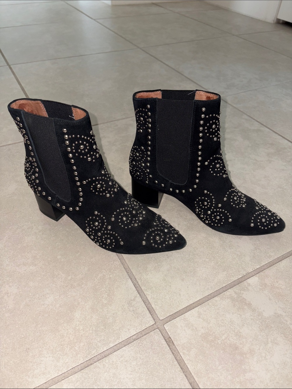 Jeffery Campbell Studded Black Suede Ankle Boots